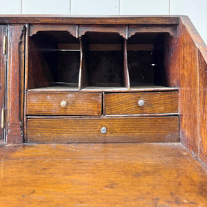 An 18thc Century Oak and Elm Drop Front Desk