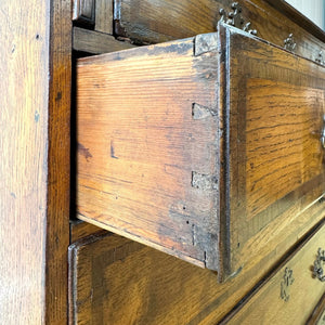 An 18thc Century Oak and Elm Drop Front Desk