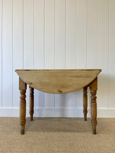 Antique English Country Pine Drop Leaf Table c1890