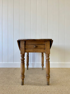 Antique English Country Pine Drop Leaf Table c1890