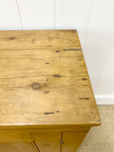 Antique English Pine Cupboard Sideboard
