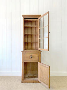 A 19th Century English Pine Narrow Bookcase or Hutch