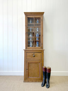 A 19th Century English Pine Narrow Bookcase or Hutch