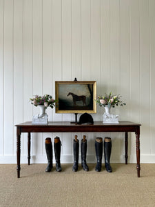 A Large Antique  6ft English Mahogany Hunt Table or Console Table