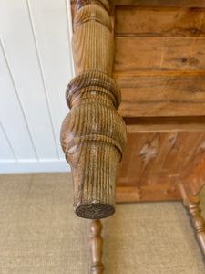 Vintage English Country Pine Waxed 5ft Dining Harvest Table