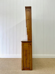 A Beautiful Pine Welsh Dresser or Cupboard with Wood and Brass Hardware c1890