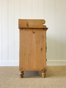 An English Pine Chest of Drawers Dresser with Gallery c1880