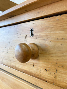 An English Pine Chest of Drawers Dresser with Gallery c1880
