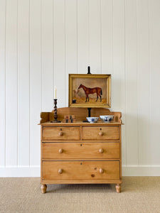 An English Pine Chest of Drawers Dresser with Gallery c1880
