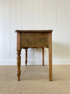 Antique English Country Pine Console Table with Drawers c1890