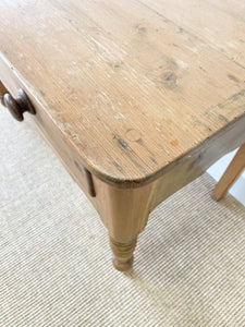 Antique English Country Pine Console Table with Drawers c1890