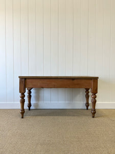 Antique English Country Pine Console Table or Sideboard with Drawers c1890