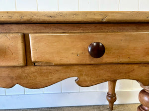 Antique English Country Pine Console Table or Sideboard with Drawers c1890