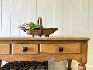 Antique English Country Pine Console Table or Sideboard with Drawers c1890