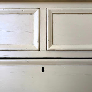 An Antique English Yellow Painted Pine Chest of Drawers Dresser c1890