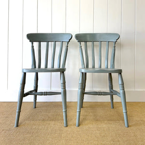 A Vintage Pair of 2 Slat Back Chairs