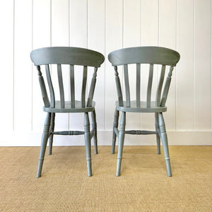 A Vintage Pair of 2 Slat Back Chairs