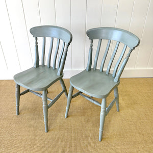 A Vintage Pair of 2 Slat Back Chairs