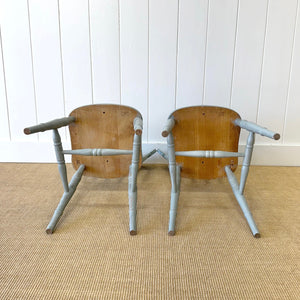 A Vintage Pair of 2 Slat Back Chairs
