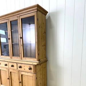 A 19th Century English Pine Bookcase Cabinet or Hutch
