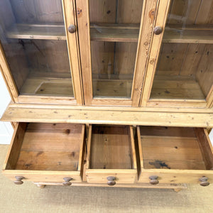 A 19th Century English Pine Bookcase Cabinet or Hutch