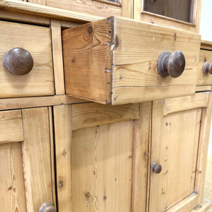 A 19th Century English Pine Bookcase Cabinet or Hutch