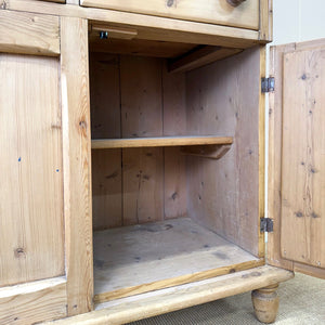 A 19th Century English Pine Bookcase Cabinet or Hutch