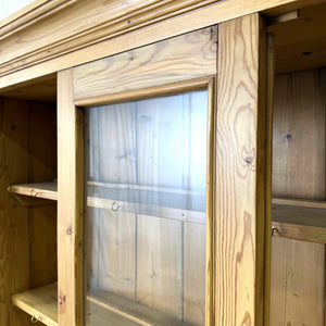 A 19th Century English Pine Bookcase Cabinet or Hutch