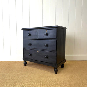 An Ebonized English Pine Chest of Drawers Dresser c1890