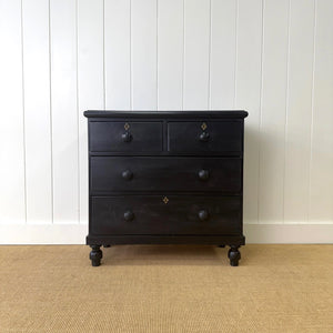 An Ebonized English Pine Chest of Drawers Dresser c1890
