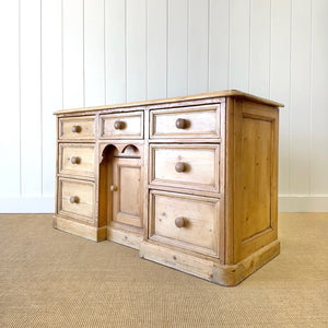 An English Country 7 Drawer Pine Buffet or Sideboard