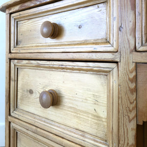 An English Country 7 Drawer Pine Buffet or Sideboard