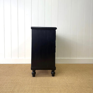 An Ebonized English Pine Chest of Drawers Dresser c1890
