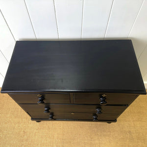 An Ebonized English Pine Chest of Drawers Dresser c1890