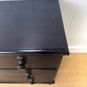 An Ebonized English Pine Chest of Drawers Dresser c1890