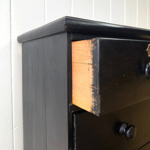 An Ebonized English Pine Chest of Drawers Dresser c1890