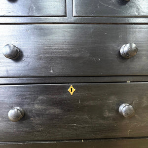 An Ebonized English Pine Chest of Drawers Dresser c1890