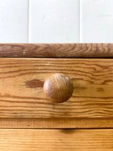 An Antique Diminutive Pine Nightstand with Wooden Knobs