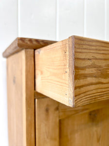 An Antique Diminutive Pine Nightstand with Wooden Knobs