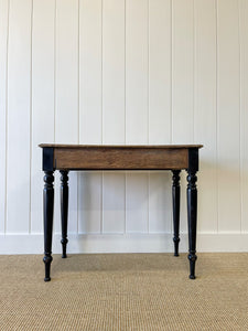 An English Pine Ebonized Desk or Console Side Table c1860