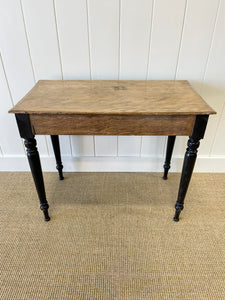 An English Pine Ebonized Desk or Console Side Table c1860