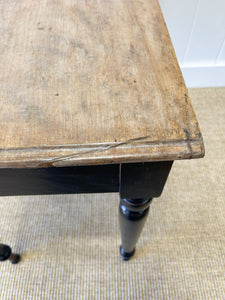 An English Pine Ebonized Desk or Console Side Table c1860