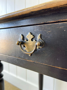 An English Pine Ebonized Desk or Console Side Table c1860