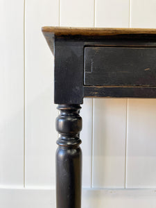 An English Pine Ebonized Desk or Console Side Table c1860