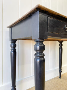 An English Pine Ebonized Desk or Console Side Table c1860
