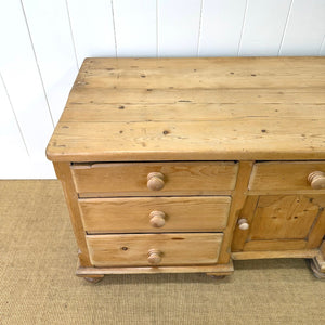 An English Country 7 Drawer Pine Buffet or Sideboard