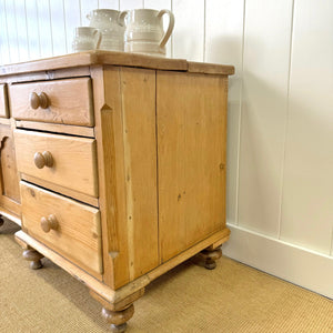 An English Country 7 Drawer Pine Buffet or Sideboard