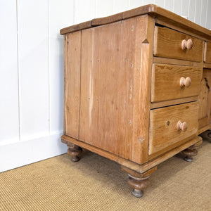 An English Country 7 Drawer Pine Buffet or Sideboard