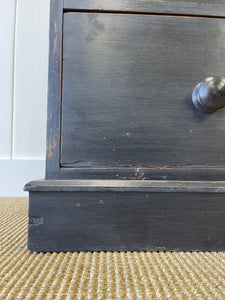 An English Ebonized Pine Black Chest of Drawers Dresser c1890