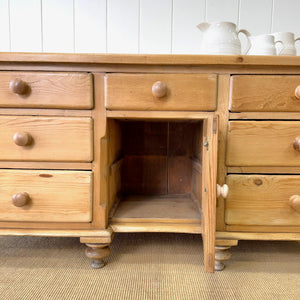 An English Country 7 Drawer Pine Buffet or Sideboard